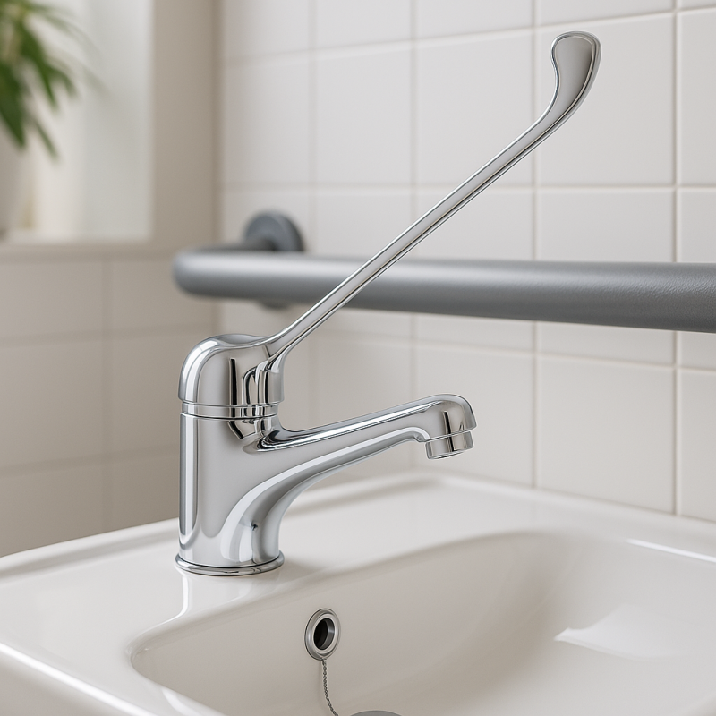 PB Clinic handfatkran för funktionshindrade med lång spak krom 1208953265